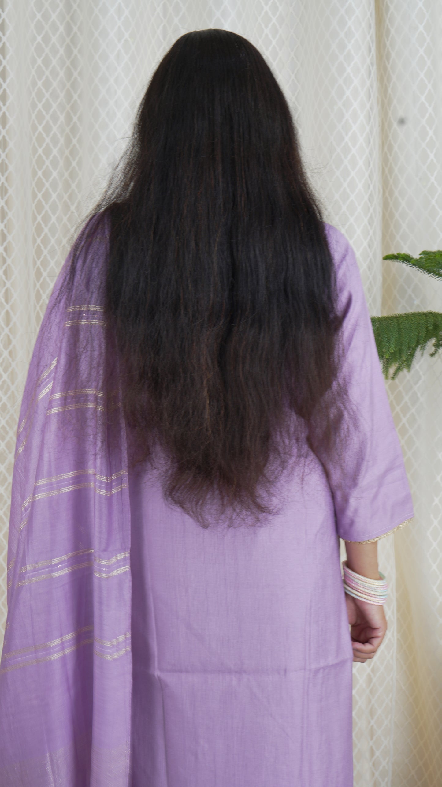 Lavender Embroidered Kurta Set with Dupatta